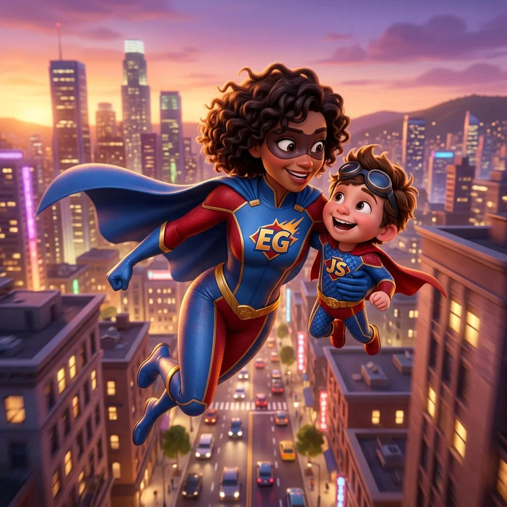 Superhéroes con mamá Dominica