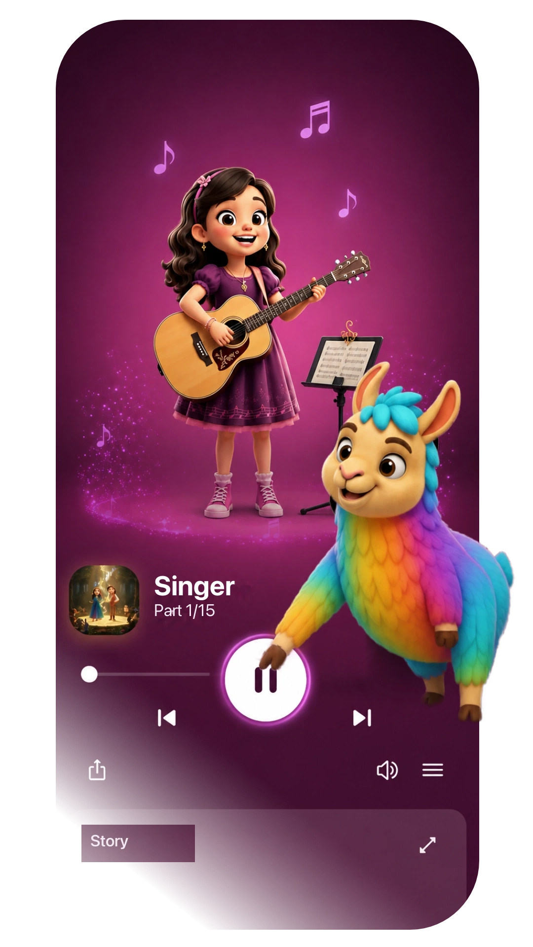 MyTales player: pause a story